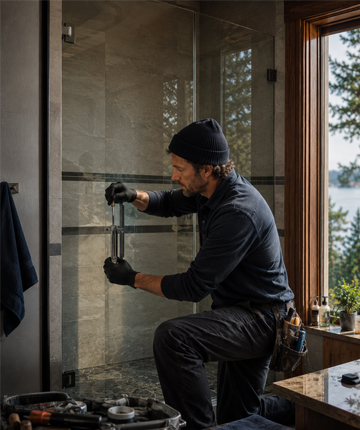 Craftsperson restoring a traditional wood window
