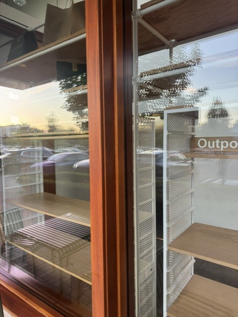 Commercial wood-framed glass storefront
